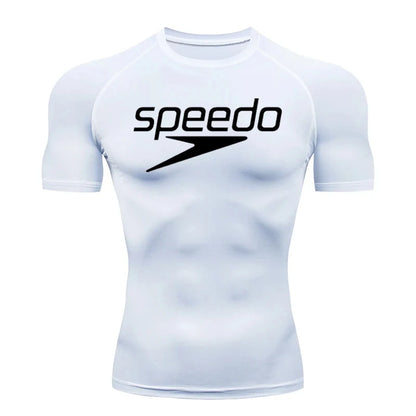 Camiseta de compresión para correr para hombre, camisetas con estampado de velocidad, ropa deportiva de gimnasio de secado rápido para hombre, camiseta Rashguard MMA para hombre 