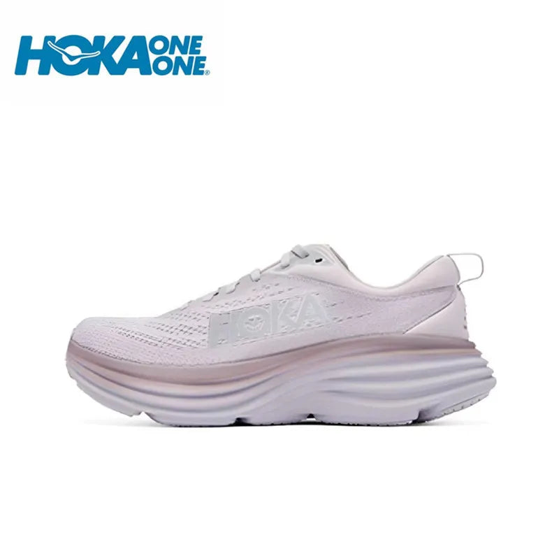 HOKA Sport Running Shoes Bondi 8 Breathable Anti Slip Cushioning Road Runs Shoes Men Sport Shoes Lifestyle Outdoor Sneaker Women