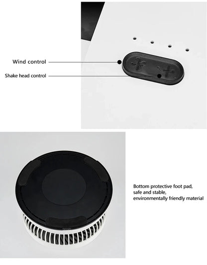 Portable Oscillating Standing Fan with Remote Controller Foldable Desk Fan Rechargeable Battery Powered Pedestal Fan for Camping