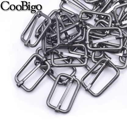 10pcs Metal Slides Tri-Glides Wire-Formed Roller Pin Buckles Slider Adjuster Bag Strap Accessories 15mm 20mm 25mm 32mm 38mm 50mm