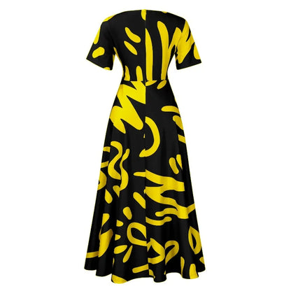 2025 Dashiki Fashion Belted Maxi Long Party Dress Vintage Printed Sundress Casual Vestidos Robe african dress Summer Women Dress