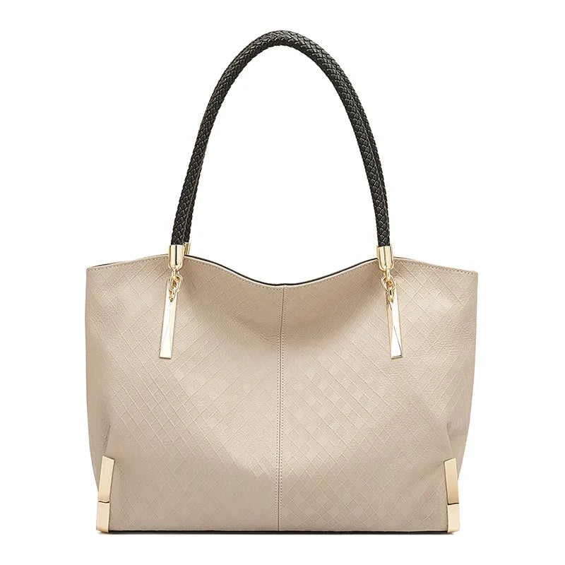 FOXER Genuine Leather Lady's Handbag Elegant Luxury Design Women Shoulder Bag Large Capacity Tote Bag Best Gift for Mom, Wife