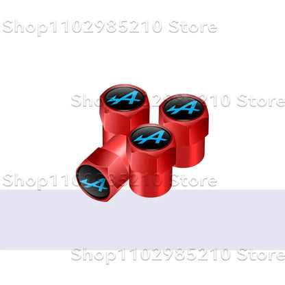 4Pcs/Set A Alpine Logo Car Wheel Tire Valve Stem Caps Dust Rim Covers Decor For Clio Scenic Logan Megane Captur Kadjar Duster