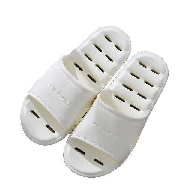 Feslishoet - Zapatillas de baño unisex de EVA, antideslizantes, con fondo suave, antifugas, para ducha, para hombre y mujer, de secado rápido 