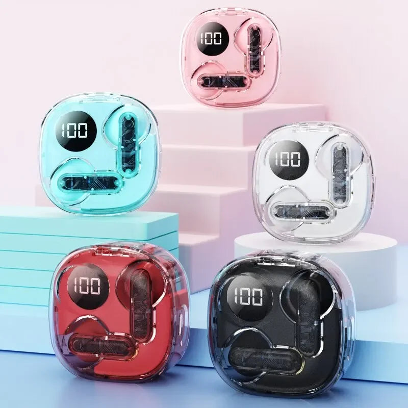 Apro138 True Wireless Bluetooth V5.3+EDR Transparency Headphones with ENC and LED Power Digital Display Stereo Sound Earphones