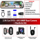 Acceo A37 Car DVR 10.0 Inch Rear View Mirror 2.5K Dash Cam 1080P Car Camera With Rear View Camera Video Recorder Registrar DVRs