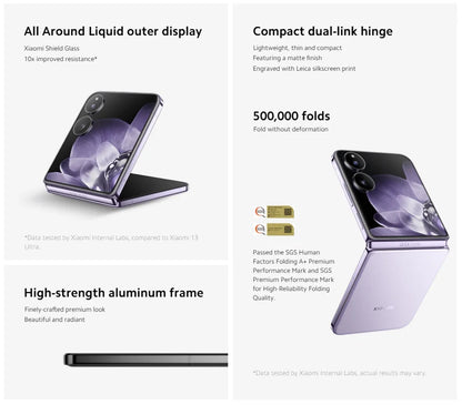 Global Version Xiaomi MIX Flip 67WHyperCharger 12GB 512GB Leica  6.86" 120Hz Display Snapdragon 8 Gen 3 Smartphone 50MP Camera