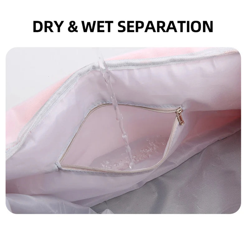Women's Sports Gym Handbag Waterproof Fitness Training Bag Dry Wet Swimming Tote With Shoes Pocket Travel Luggage Shoulder Bags