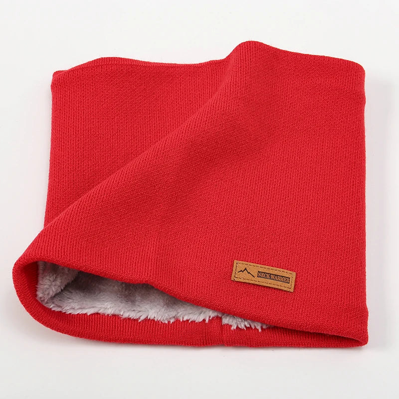 Bufanda cálida de invierno 2023 para mujer, de punto, con anillos de felpa, lisa, para hombre y mujer.