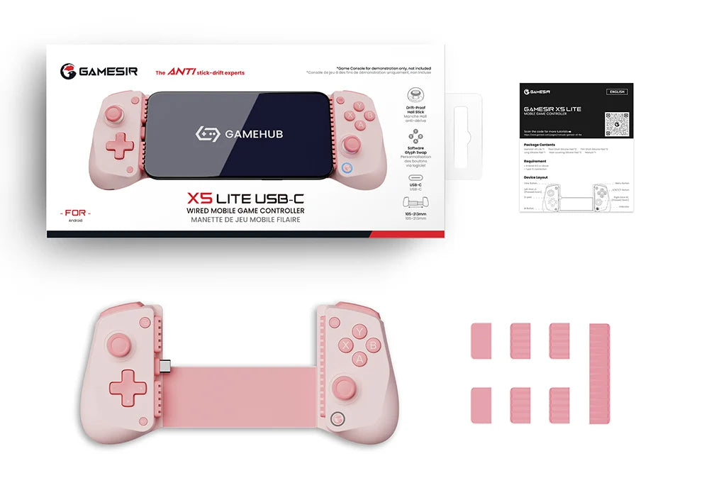 GameSir X5 Lite Mobile Phone Gamepads for iPhone 16 15 Series iPad Mini Android Tablet Controller Hall Effect Joysticks Design