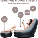 Nuevo sofá Lazy Boy, reclinable, inflable y plegable, para exteriores, con estribos, cómodo y combinado, de terciopelo flocado.