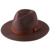 56-58-59-60CM New Natural Panama Soft Shaped Straw Hat Summer Women's/Men's Wide Brim Beach Sun Cap UV Protection Fedora Hat