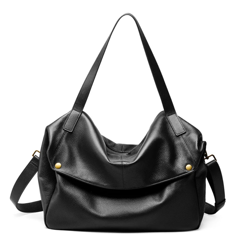 Bolsos de hombro grandes Toptrends 100% piel auténtica de vaca para mujer, bolsos cruzados de diseñador de lujo para oficina (2025)