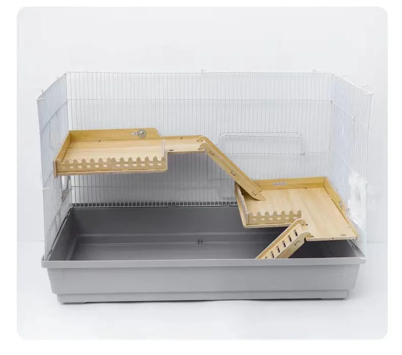 Practical Hamster Toy Thickened Entertainment Smooth Hamster Double Layer Wooden Climbing Platform with Ladder