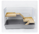 Practical Hamster Toy Thickened Entertainment Smooth Hamster Double Layer Wooden Climbing Platform with Ladder