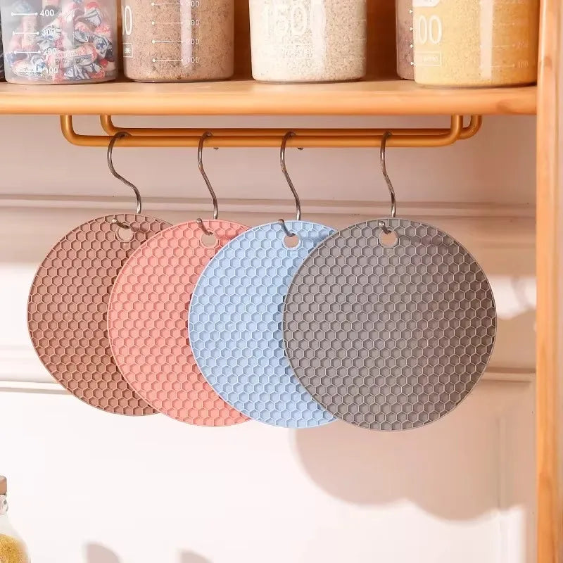 Silicone Round Teacup Mat Table Insulation Mat Dish Non-slip Placemat High Temperature Light Luxury Anti-scalding Casserole Mat