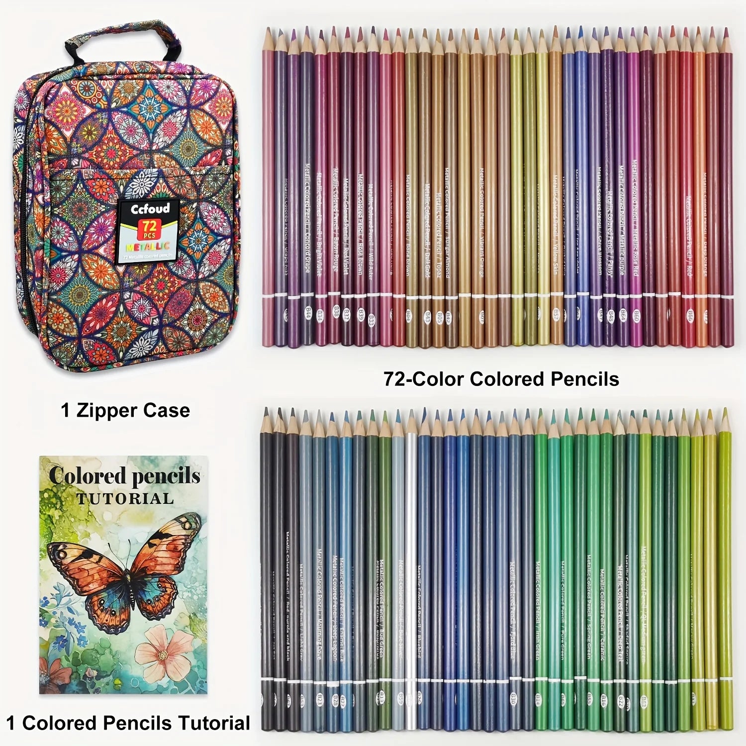 72/120/180/260 Color Lead Pencil Set - Vibrant Watercolor-Style Pencils, Erasable, Perfect for Artists & Beginners, Art Supplies