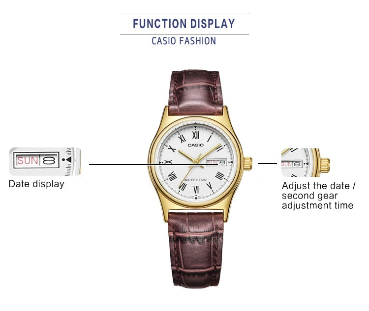 Relógio feminino Casio LTP - V006 prata quartzo com calendário e a prova de agua