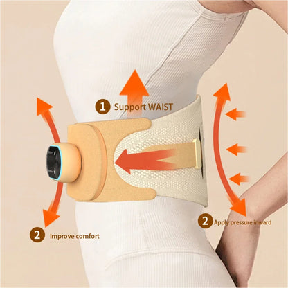 Health&Well-being Adjustable Back Brace Support Belt Waist Muscle Percussion Breathable Lumbar Protection Hot Slimming Massager