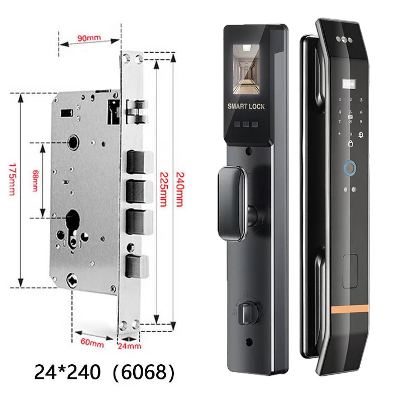 3D Face Smart Door Lock Biometric Recognition Fingerprint Password IC Card APP Wifi Lock Unlock for Home House Apartment