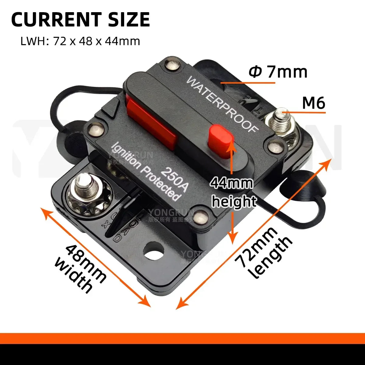 30A to 300A Circuit Breaker with Manual Reset for Car Audio System Waterproof Marine Circuit Breaker Reset Fuse 12V-48V DC