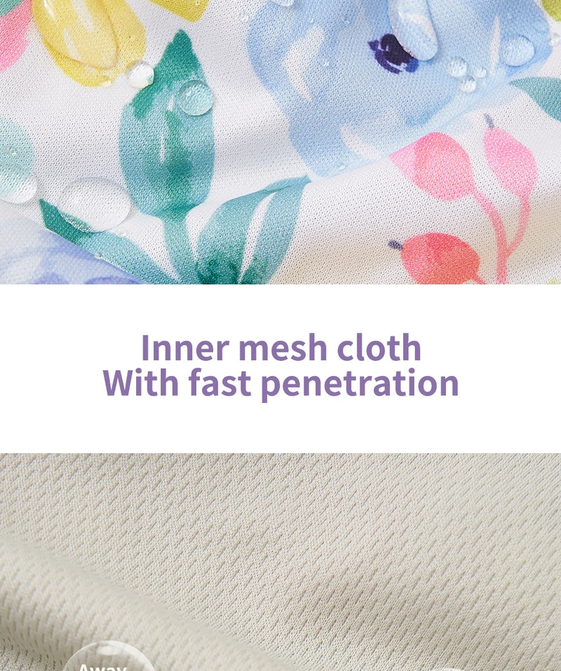 Pañales impermeables Elinfant New Matching para bebé, 8 piezas de tela de malla gris y 8 insertos de microfibra