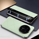 Genuine Leather Case For Huawei Mate 70 Pro Case Intelligent Window View Phone Protector For Mate70 Magnetic Flip Cover