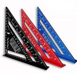 Regla triangular, herramienta de medición de 7 pulgadas, herramientas de carpintero de aleación de aluminio, regla de ángulo métrico en pulgadas, herramientas de carpintería cuadradas de velocidad
