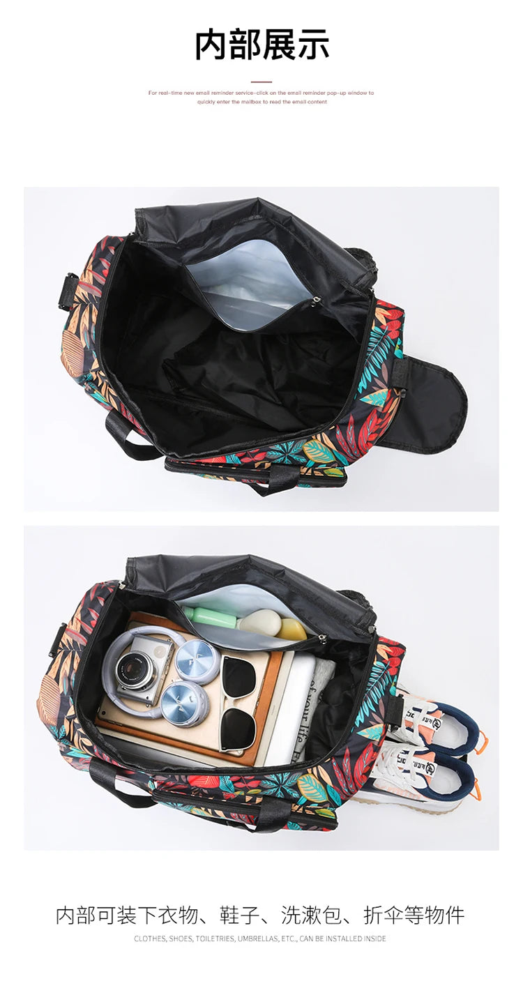 Oxford Leaves Large Capacity Travel Tote 2026 New High Quality Durable Bags Portable Daily Commute Versatile Travel Bags