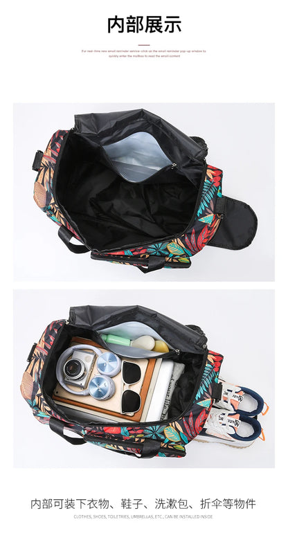 Oxford Leaves Large Capacity Travel Tote 2026 New High Quality Durable Bags Portable Daily Commute Versatile Travel Bags