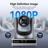Retekess TC202 PTZ Conference Camera Double Zoom Lens USB3.0 HDMI 1080P/60FPS for Video Business Meeting Live Streaming Church