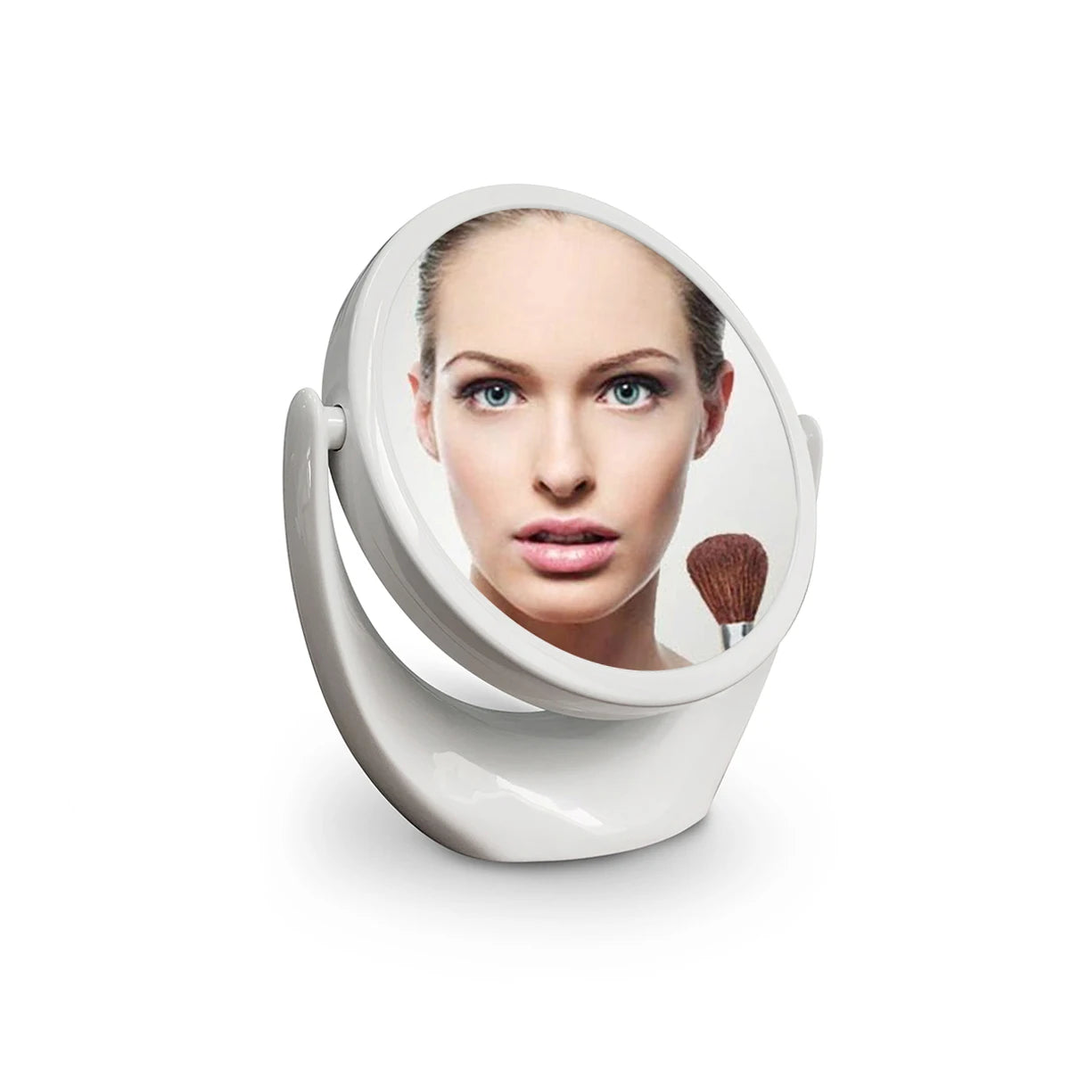 Espejo de maquillaje portátil de viaje de escritorio con soporte, aumento de 1X/5X, espejo cosmético giratorio de doble cara, regalo