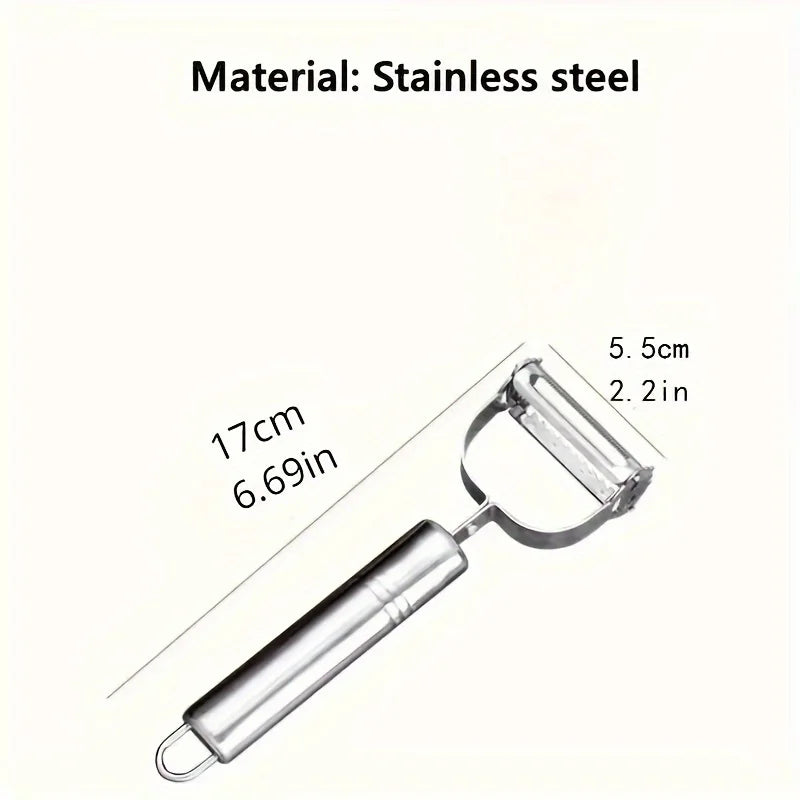 Kitchen Vegetable Peeler Stainless Steel Melon Planer Double-Head Peeler Household Multifunctional Fruit and Vegetable Peeler