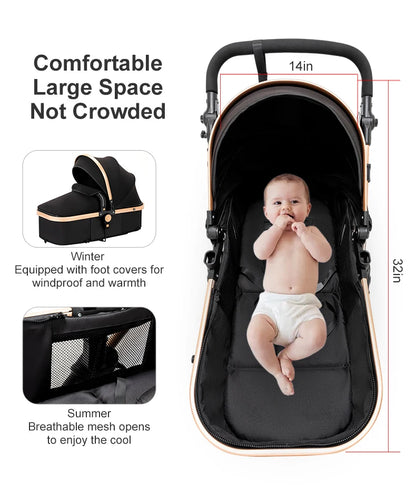 Cochecitos 3 en 1, cochecito de bebé, asiento de coche, cochecito de viaje, cochecito para recién nacidos, paisaje alto, artículos para madres, niños y bebés.