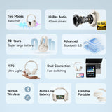 Oneodio EKSA V16 Wireless Headphones Bluetooth 5.3 Over Ear Headset With Mic Bass/Pop Mode Hi-Res HiFi Wired Headphones 90H APP