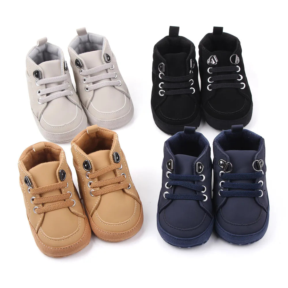 Zapatos casuales para bebés, botines con cierre de velcro para niños pequeños de 0 a 1 año, para caminar al aire libre
