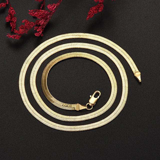 Colar de Corrente Cobra para Homens e Mulheres, prata esterlina 925, moda tira, alta qualidade, 1mm