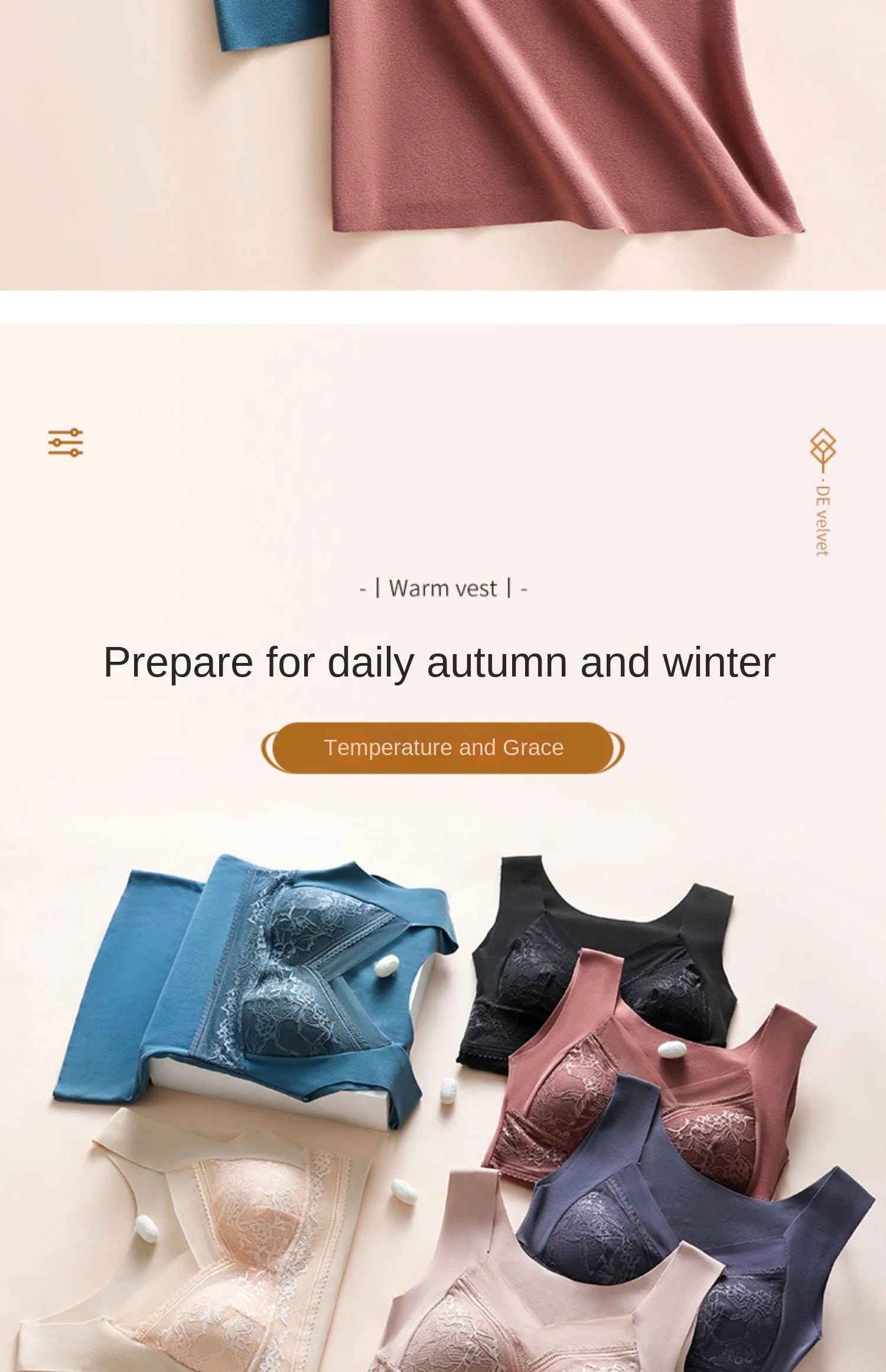 Women Winter Velvet Padded Vest Thermal Underwear Camisole Warm Sling Vest Tops 2-in-1 Built-in Bra Undershirt Intimate