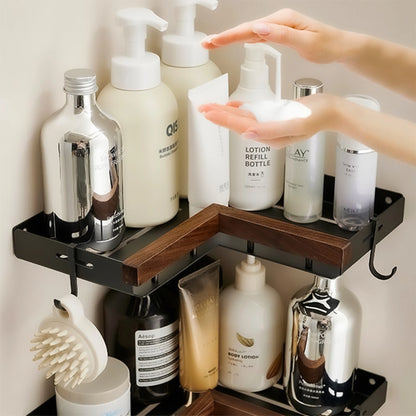 Estantes de baño para inodoro de nogal con trípode. No requiere perforación. Estilo nórdico. Madera maciza pura, resistente al agua y a la humedad.