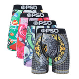 4Pcs Sexy Men Underwear Boxer Shorts Print Boxershorts Panty Cueca Male Panties Lingerie Fashion Underpants man