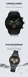 NAVIFORCE NF8076 Sports Watches for Men Stainless Steel Strap Quartz 3ATM Waterproof Shockproof New Fashionable Watch