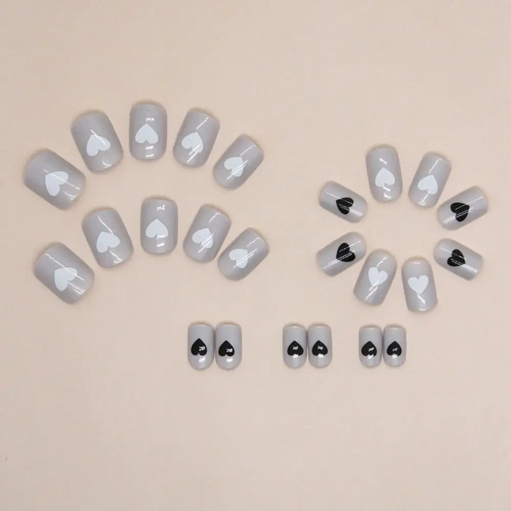 24Pcs/Box Aurora False Nail Detachable Short Round Fake Nails for DIY for Salon French Nail Tips Full Cover Press On Nails