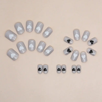 24Pcs/Box Aurora False Nail Detachable Short Round Fake Nails for DIY for Salon French Nail Tips Full Cover Press On Nails