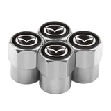 Car Wheel Tire Valve Caps, Stem Case with Logo, Auto Styling, Accessories for Mazda 2, 3, 6, 5, Axela Atenza CX 5, CX3 323, Emblems, 4pcs 