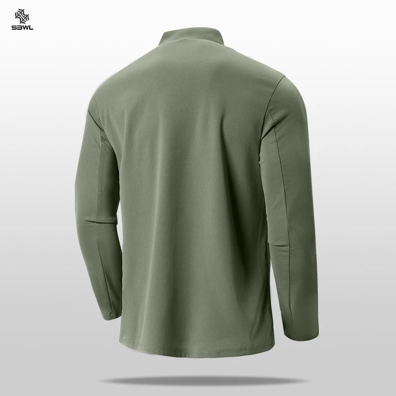 SBWL 2024 new autumn/winter men's outdoor sports running mountaineering cycling fitness long sleeve breathable elastic T-shirt