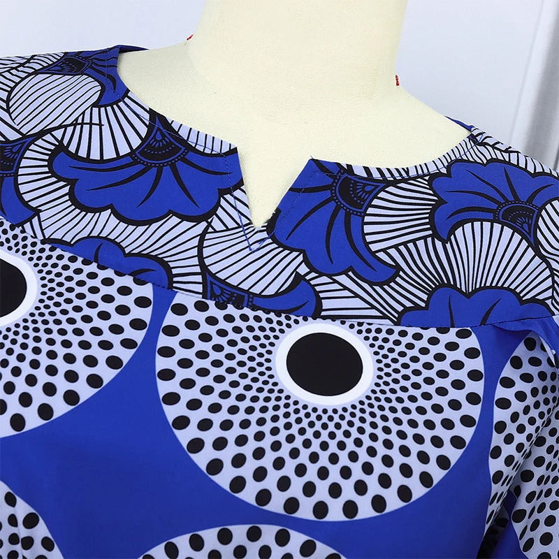 Vestido largo con estampado bohemio VONDA de talla grande 5XL para mujer, manga larga tipo farol, elegante, cuello en V, para vacaciones