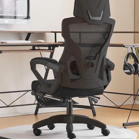 Silla de computadora ergonómica reclinable para oficina en casa, cómoda y sedentaria, para juegos en dormitorios y con soporte para la cintura.