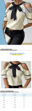 Womens Plus Size Casual Summer Shirt Off Shoulder Round Neck Solid Color Top Machine Washable Lightweight Blouse for Casual