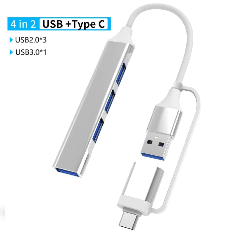 USB 3.0 Type C Adapter Docking Ststion USB 2.0 Port TF SD Card Reader Audio Output Multi-hub Splitter  for Macbook Pro Computer