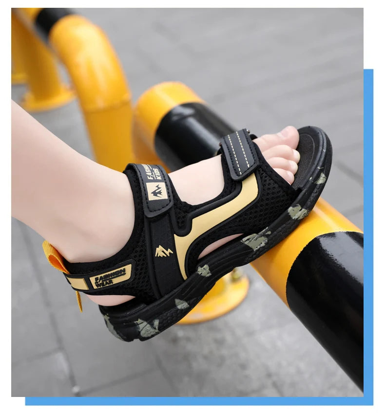 Kids Boys Trendy Camouflage Platform Strap Sandals Lightweight Soft Sole Non-slip Girls Children For Summer Outdoor Beach Shoe